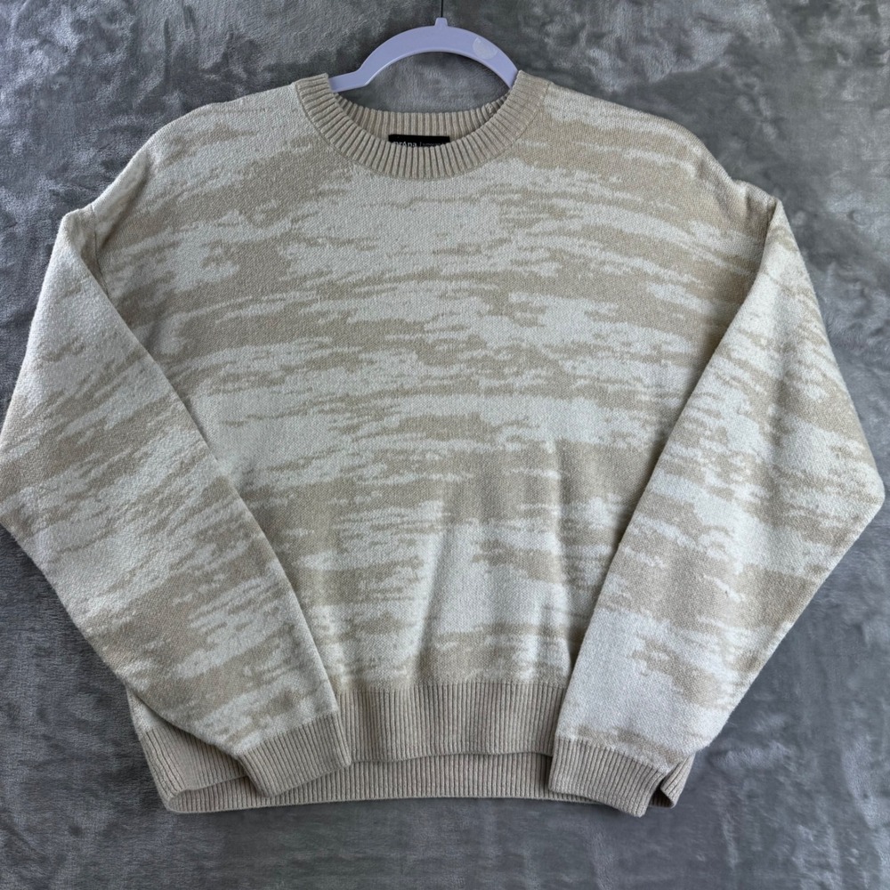 prAna Sweater Womens‎ XS Beige Abstract Knit Organic Cotton Tencel (1743)